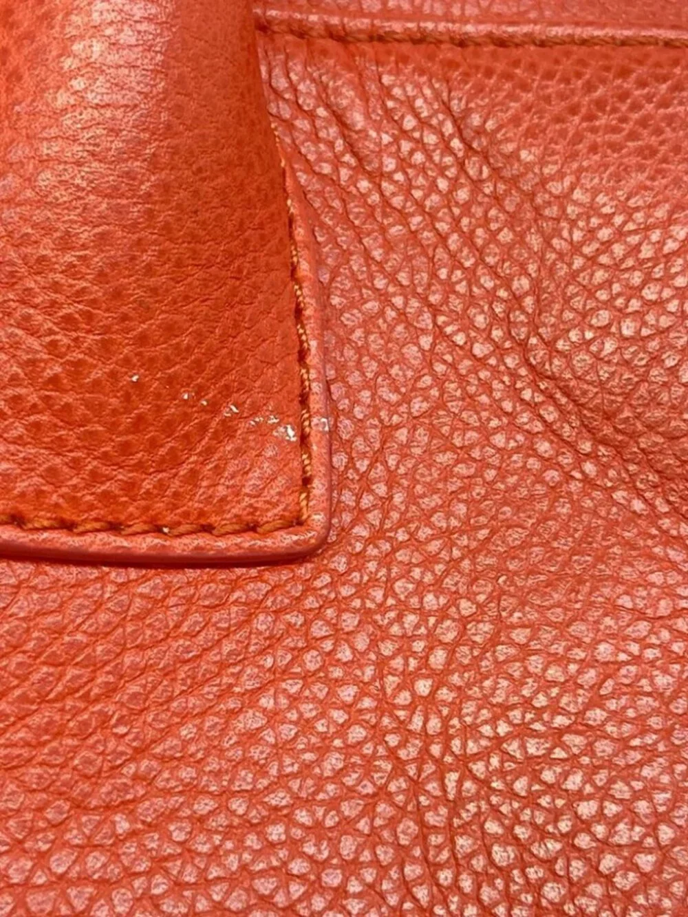 CHANEL Executive Tote Line A29293 Orange Grained Calf Leather Tote Bag